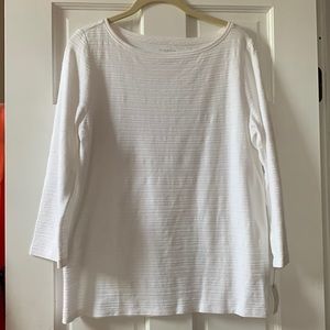 NWT - Talbots white cotton tee 3/4 sleeves.  Size M